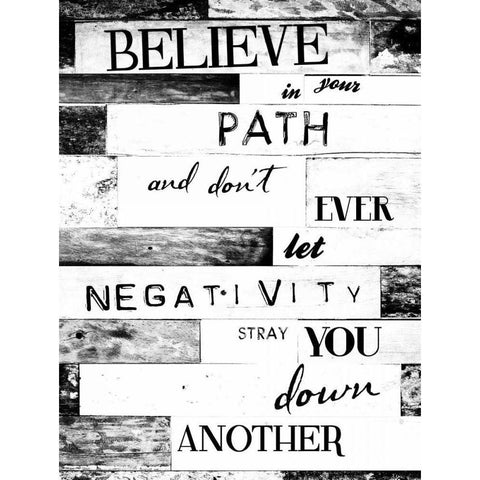 Believe Black Modern Wood Framed Art Print with Double Matting by Grey, Jace