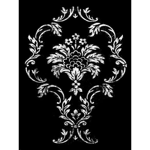 black pattern Gold Ornate Wood Framed Art Print with Double Matting by Grey, Jace