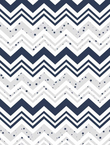 Star chevron Black Ornate Wood Framed Art Print with Double Matting by Grey, Jace