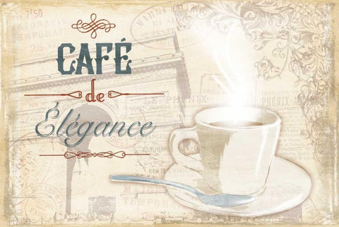 Cafe Elegance White Modern Wood Framed Art Print with Double Matting by Grey, Jace