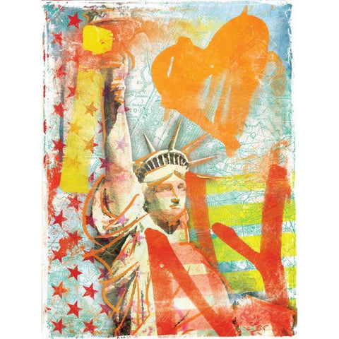 I Love Ny White Modern Wood Framed Art Print by Grey, Jace