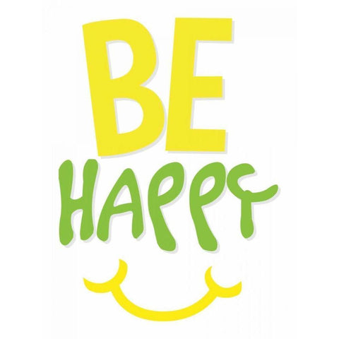 Be Happy Black Modern Wood Framed Art Print by Grey, Jace