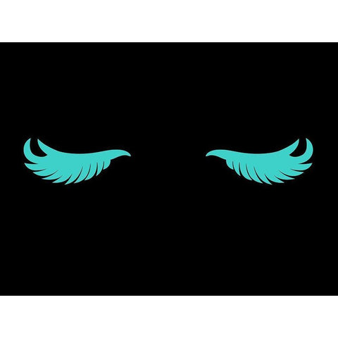 Eye Lashes Dark Black Modern Wood Framed Art Print with Double Matting by Grey, Jace