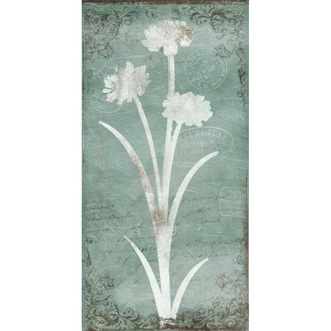 Postal Floral Silo Gold Ornate Wood Framed Art Print with Double Matting by Grey, Jace