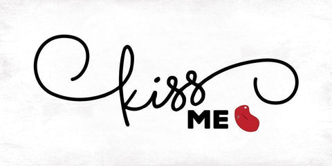 Kiss Me Black Ornate Wood Framed Art Print with Double Matting by Grey, Jace