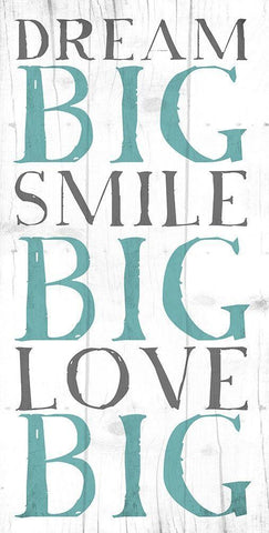 Dream Big White Modern Wood Framed Art Print with Double Matting by Grey, Jace