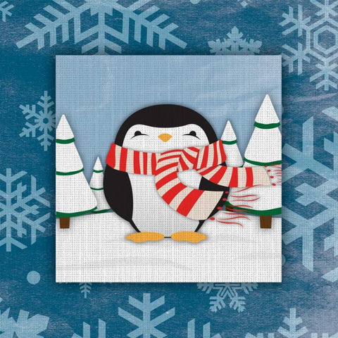 Penguin White Modern Wood Framed Art Print with Double Matting by Grey, Jace