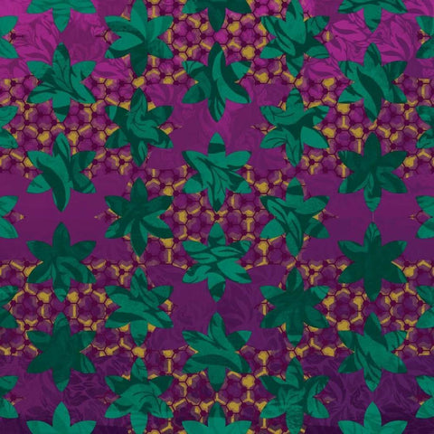 Floral Pattern Black Ornate Wood Framed Art Print with Double Matting by Grey, Jace