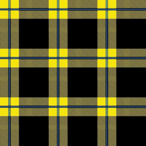 Yellow Blue Plaid Black Ornate Wood Framed Art Print with Double Matting by Grey, Jace