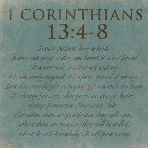 Corinthians-13-4-8 Gold Ornate Wood Framed Art Print with Double Matting by Grey, Jace