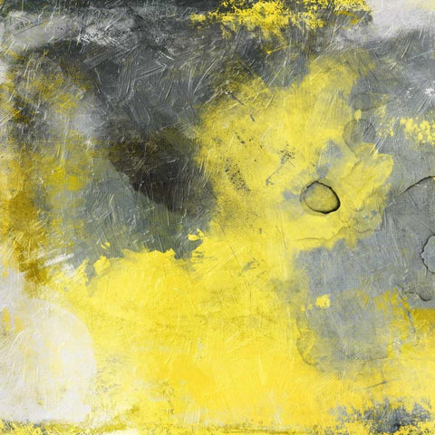 Cosmic Yellow White Modern Wood Framed Art Print with Double Matting by Grey, Jace