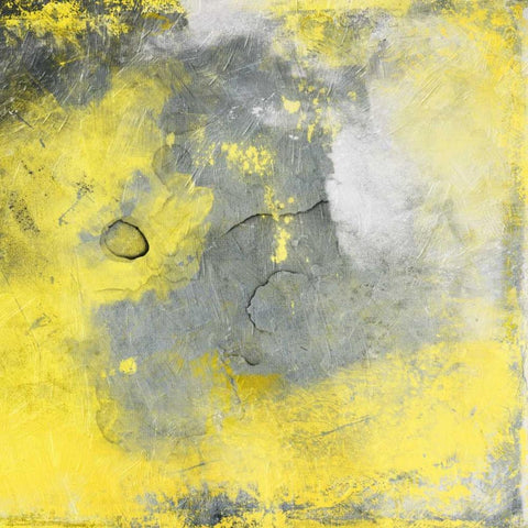 Cosmic Yellow mate Black Ornate Wood Framed Art Print with Double Matting by Grey, Jace