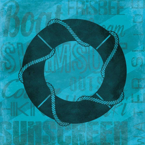 Summer Bright Lifesaver Black Ornate Wood Framed Art Print with Double Matting by Grey, Jace