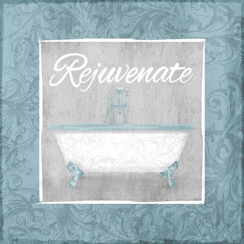 Rejuvenating Bath White Modern Wood Framed Art Print by Grey, Jace