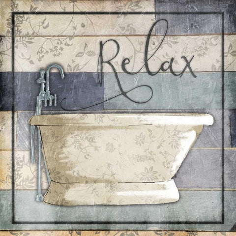 Relaxing Wooden Bath Gold Ornate Wood Framed Art Print with Double Matting by Grey, Jace