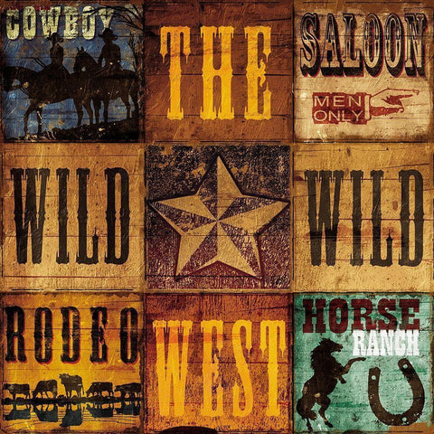Wild West Patch White Modern Wood Framed Art Print by Grey, Jace