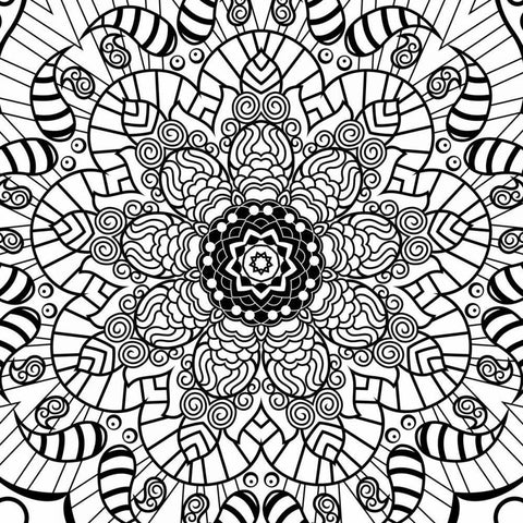 Calm Fire BW Black Ornate Wood Framed Art Print with Double Matting by Grey, Jace