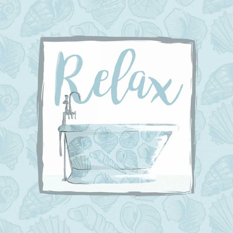Relaxing Bath With Shells Gold Ornate Wood Framed Art Print with Double Matting by Grey, Jace