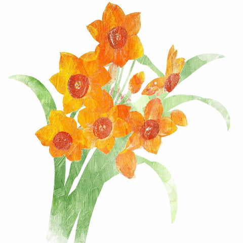 Watered Down Orange White Modern Wood Framed Art Print by Grey, Jace
