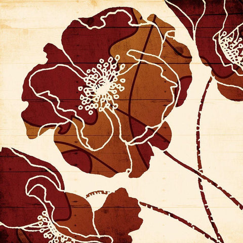 Fall Flower Power Mate Gold Ornate Wood Framed Art Print with Double Matting by Grey, Jace