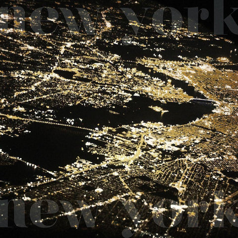 New York Gold City Gold Ornate Wood Framed Art Print with Double Matting by Grey, Jace