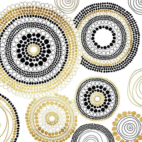 Golden Cells White Modern Wood Framed Art Print by Grey, Jace