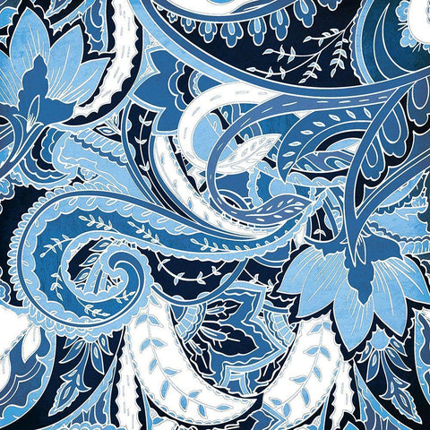 Overgrown Blue Black Ornate Wood Framed Art Print with Double Matting by Grey, Jace