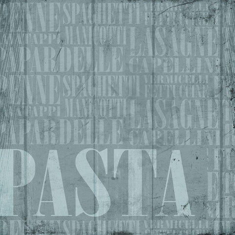Blue Pasta Black Ornate Wood Framed Art Print with Double Matting by Grey, Jace