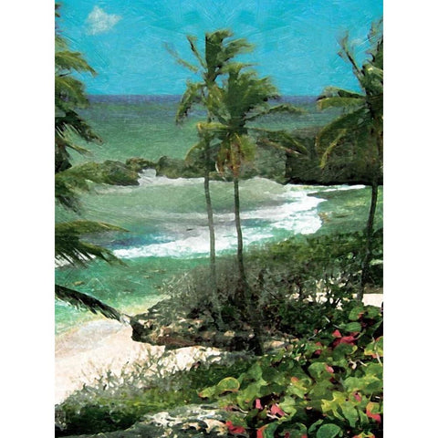 Palm trees mate Gold Ornate Wood Framed Art Print with Double Matting by Grey, Jace