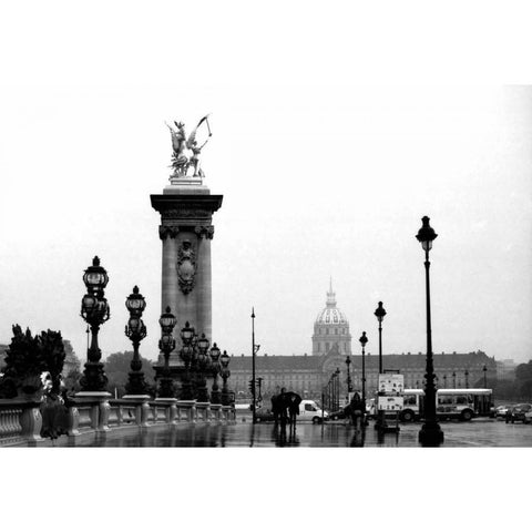 Paris Rain Gold Ornate Wood Framed Art Print with Double Matting by Grey, Jace