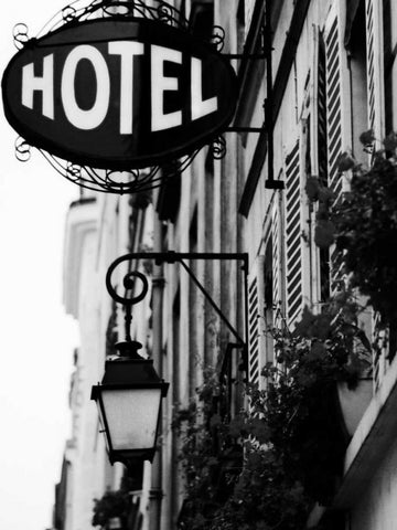 Paris Hotel Black Ornate Wood Framed Art Print with Double Matting by Grey, Jace