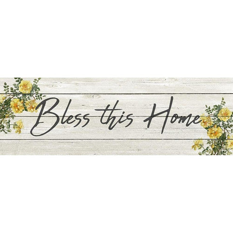 Bless this Home Black Modern Wood Framed Art Print with Double Matting by Kimberly, Allen