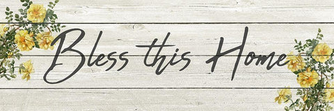 Bless this Home Black Ornate Wood Framed Art Print with Double Matting by Kimberly, Allen