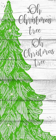 Oh Christmas Tree 2 White Modern Wood Framed Art Print with Double Matting by Kimberly, Allen