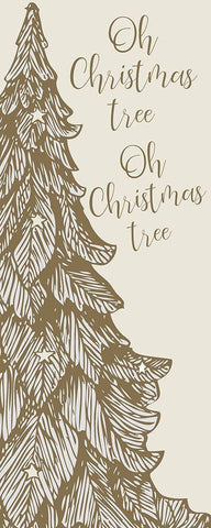 Oh Christmas Tree White Modern Wood Framed Art Print with Double Matting by Kimberly, Allen
