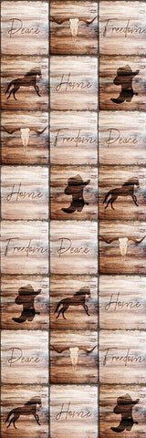 Western Welcome Panel Black Ornate Wood Framed Art Print with Double Matting by Kimberly, Allen