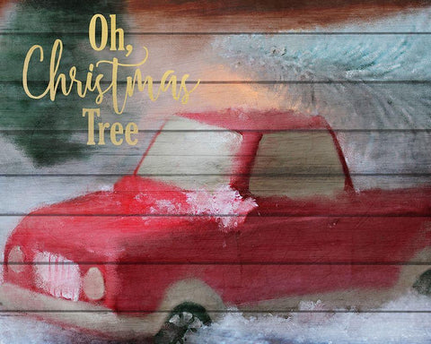 Oh Christmas Tree White Modern Wood Framed Art Print with Double Matting by Kimberly, Allen