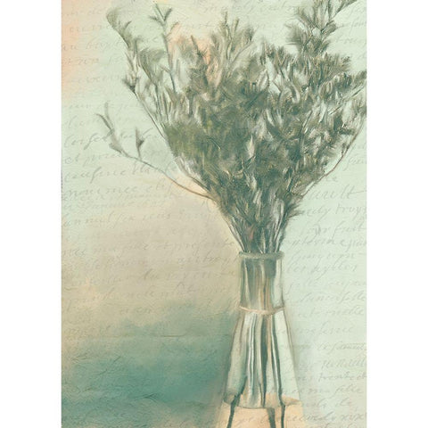 Spring Greens Black Modern Wood Framed Art Print with Double Matting by Kimberly, Allen