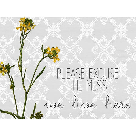 Please Excuse Wildflower Gold Ornate Wood Framed Art Print with Double Matting by Kimberly, Allen
