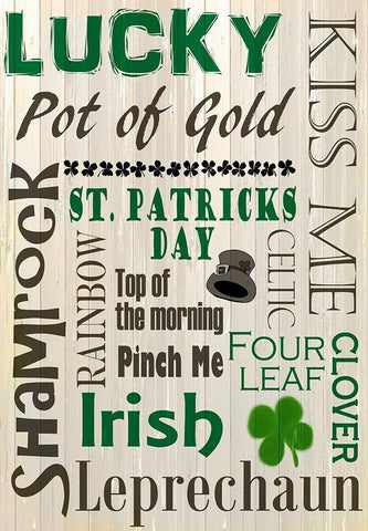 Saint Patricks Day White Modern Wood Framed Art Print with Double Matting by Kimberly, Allen