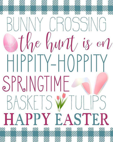 Bunny Crossing White Modern Wood Framed Art Print with Double Matting by Kimberly, Allen