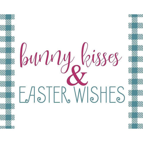 Bunny Kisses Black Modern Wood Framed Art Print by Kimberly, Allen