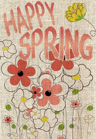 Happy Spring Black Ornate Wood Framed Art Print with Double Matting by Kimberly, Allen