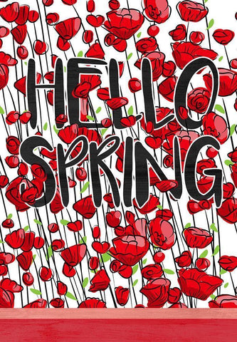 Hello Spring Black Ornate Wood Framed Art Print with Double Matting by Kimberly, Allen