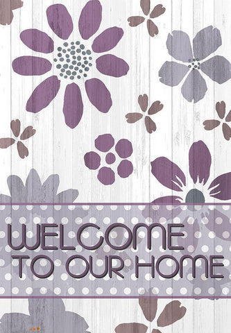 Welcome to Our Home White Modern Wood Framed Art Print with Double Matting by Kimberly, Allen
