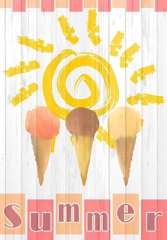 Summer Ice Cream Black Ornate Wood Framed Art Print with Double Matting by Kimberly, Allen