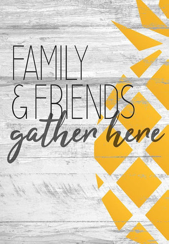 Family Friends Gather White Modern Wood Framed Art Print with Double Matting by Kimberly, Allen