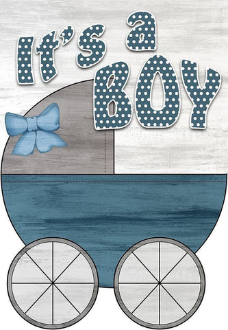 Its a Boy White Modern Wood Framed Art Print with Double Matting by Kimberly, Allen