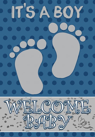 Baby Feet Boy White Modern Wood Framed Art Print with Double Matting by Kimberly, Allen