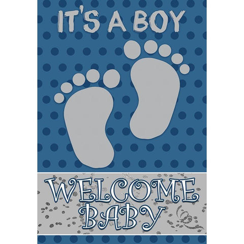 Baby Feet Boy Gold Ornate Wood Framed Art Print with Double Matting by Kimberly, Allen